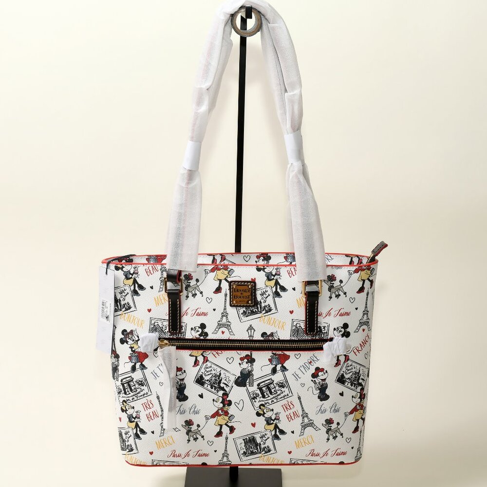Disney Dooney & Bourke Chic Minnie FR Shopper White NWT Paris